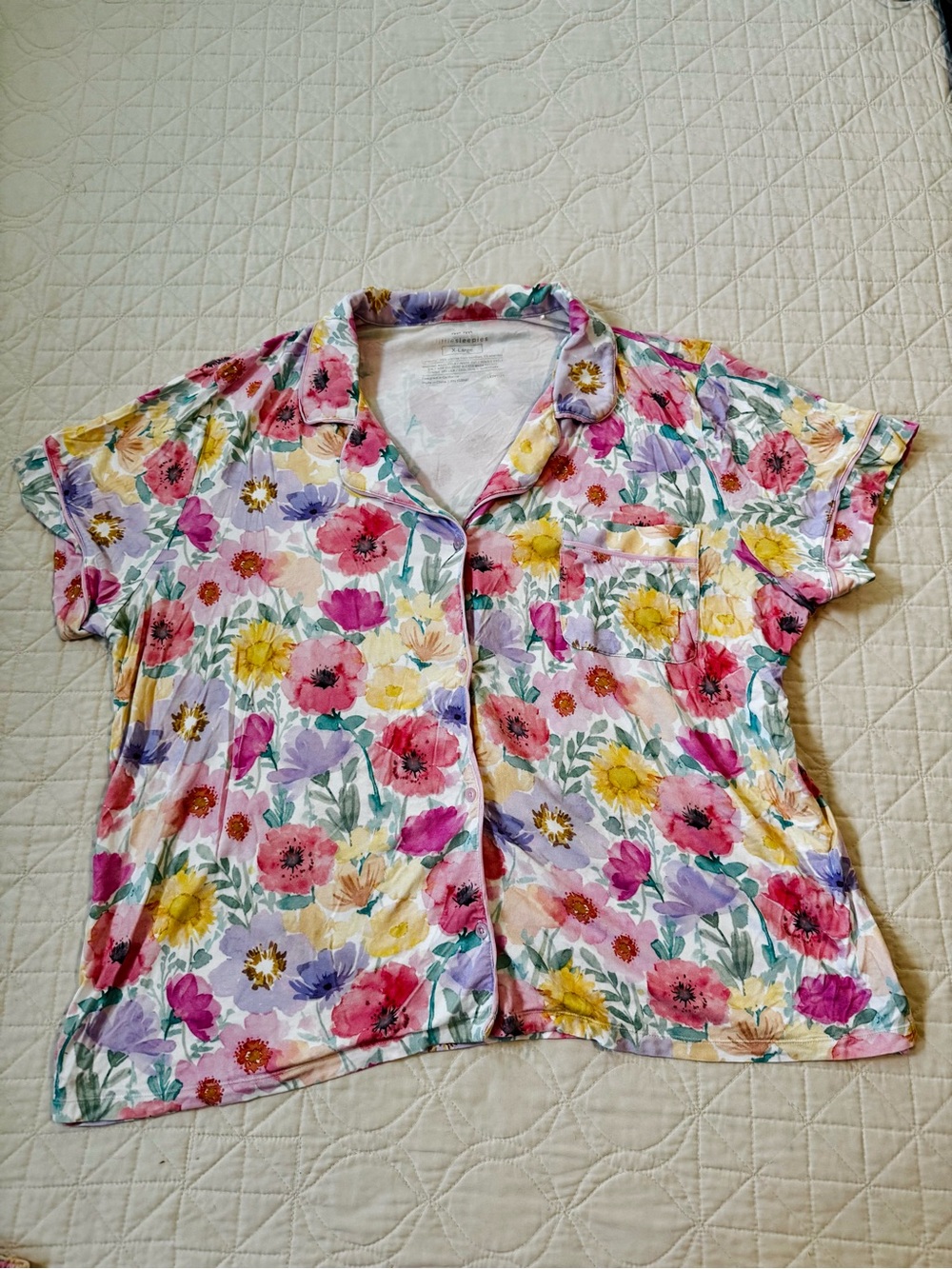 Little Sleepies Women’s Pajama Set Watercolor Meadows - Picture 2 of 11